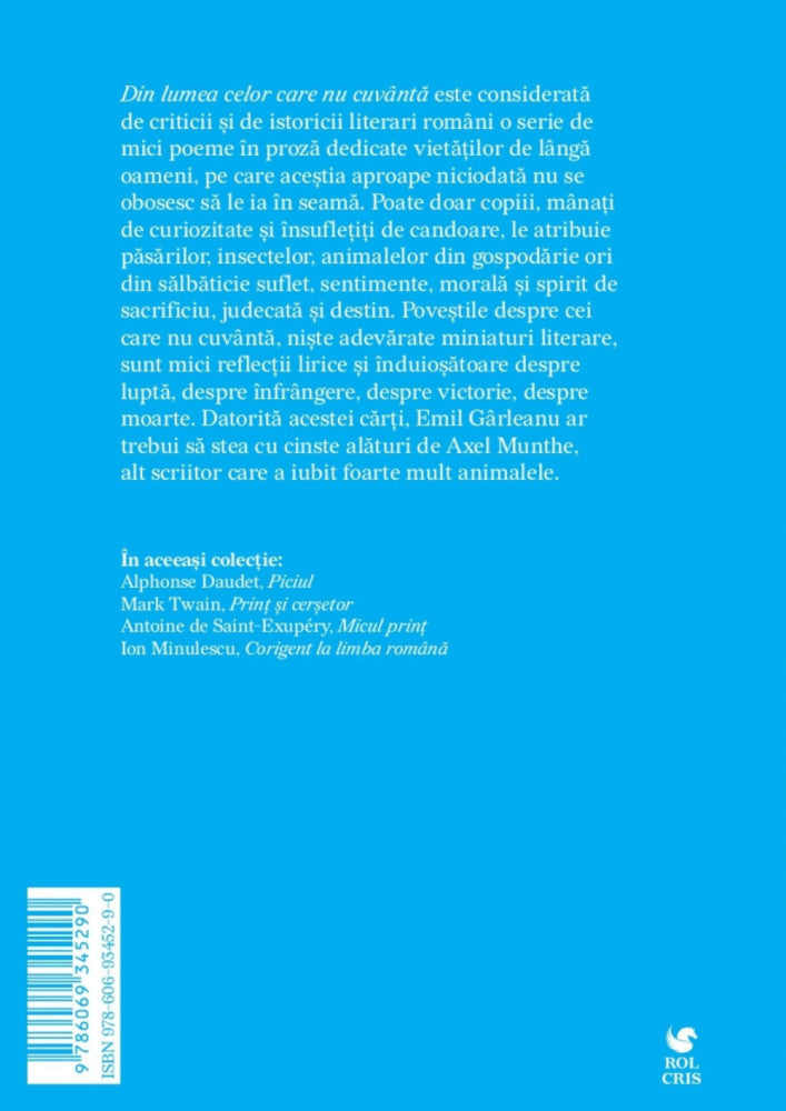 Din lumea celor care nu cuvanta, Emil Garleanu, Rolcris