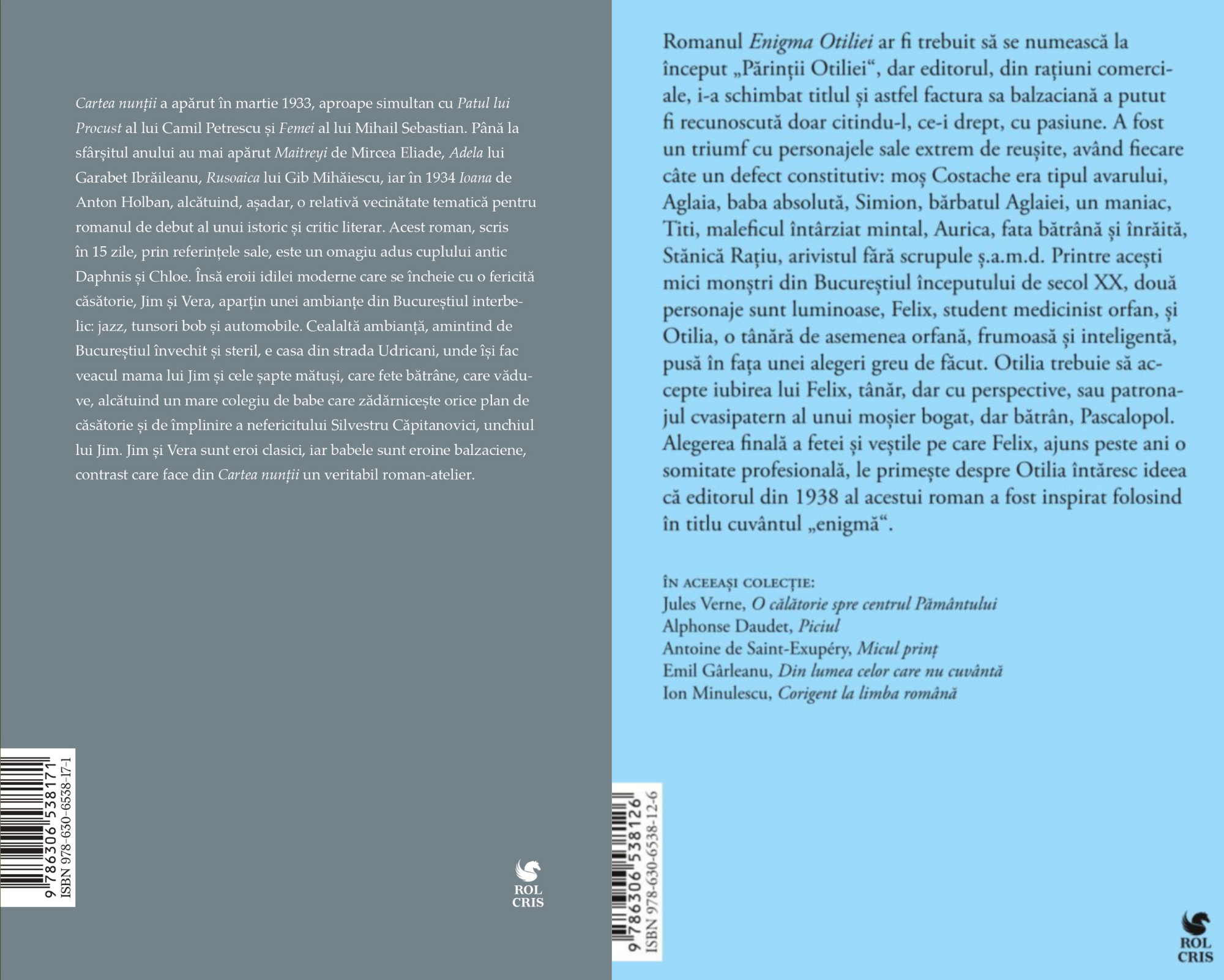 Pachet Cartea nuntii. Enigma Otiliei, G. Calinescu, Rolcris