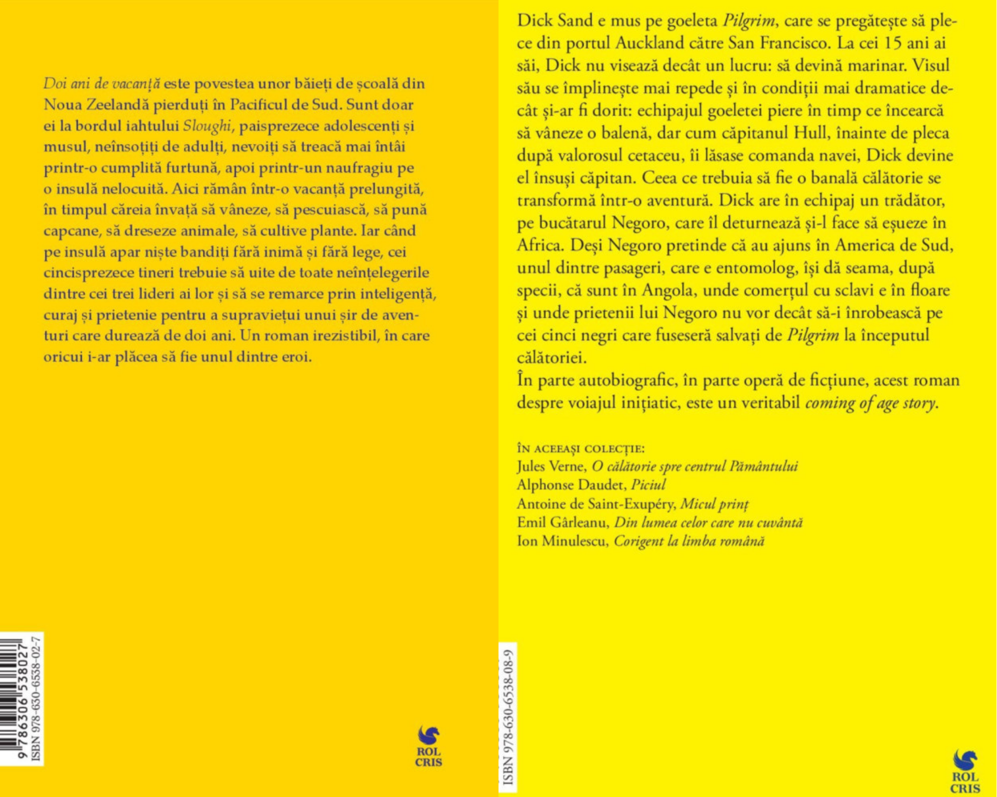 Pachet Doi ani de vacanta. Capitan la cinsprezece ani, Jules Verne, Rolcris