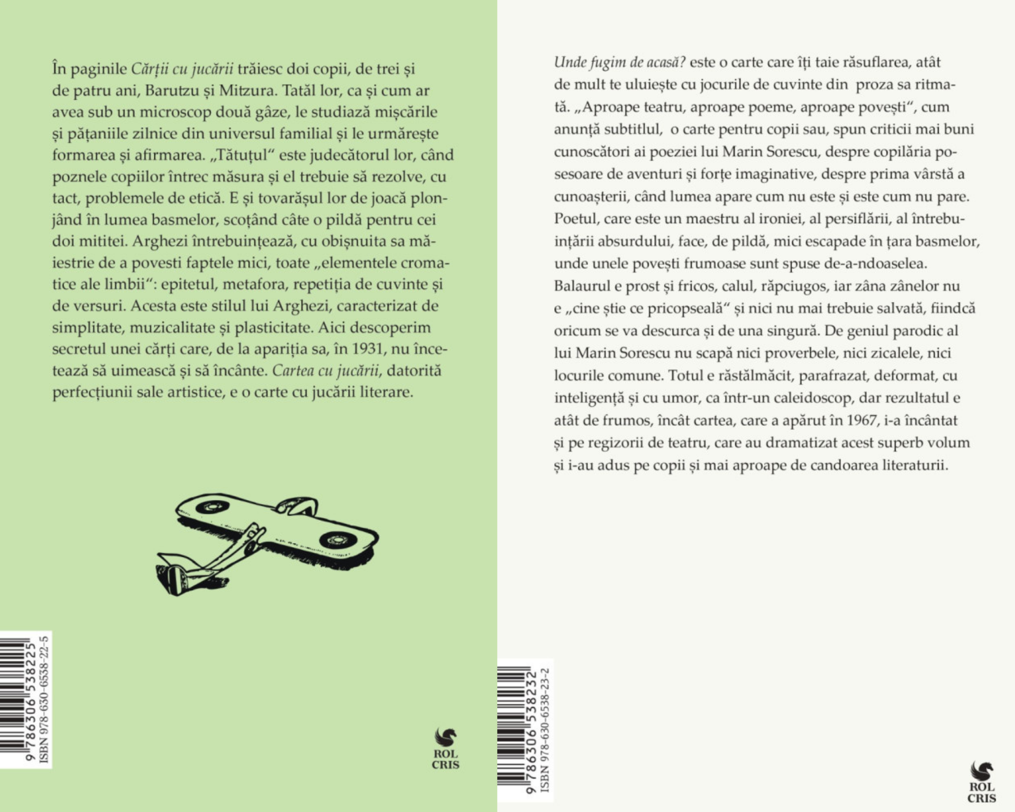 Pachet Cartea cu jucarii Tudor Arghezi. Unde fugim de acasa Marin Sorescu, Rolcris