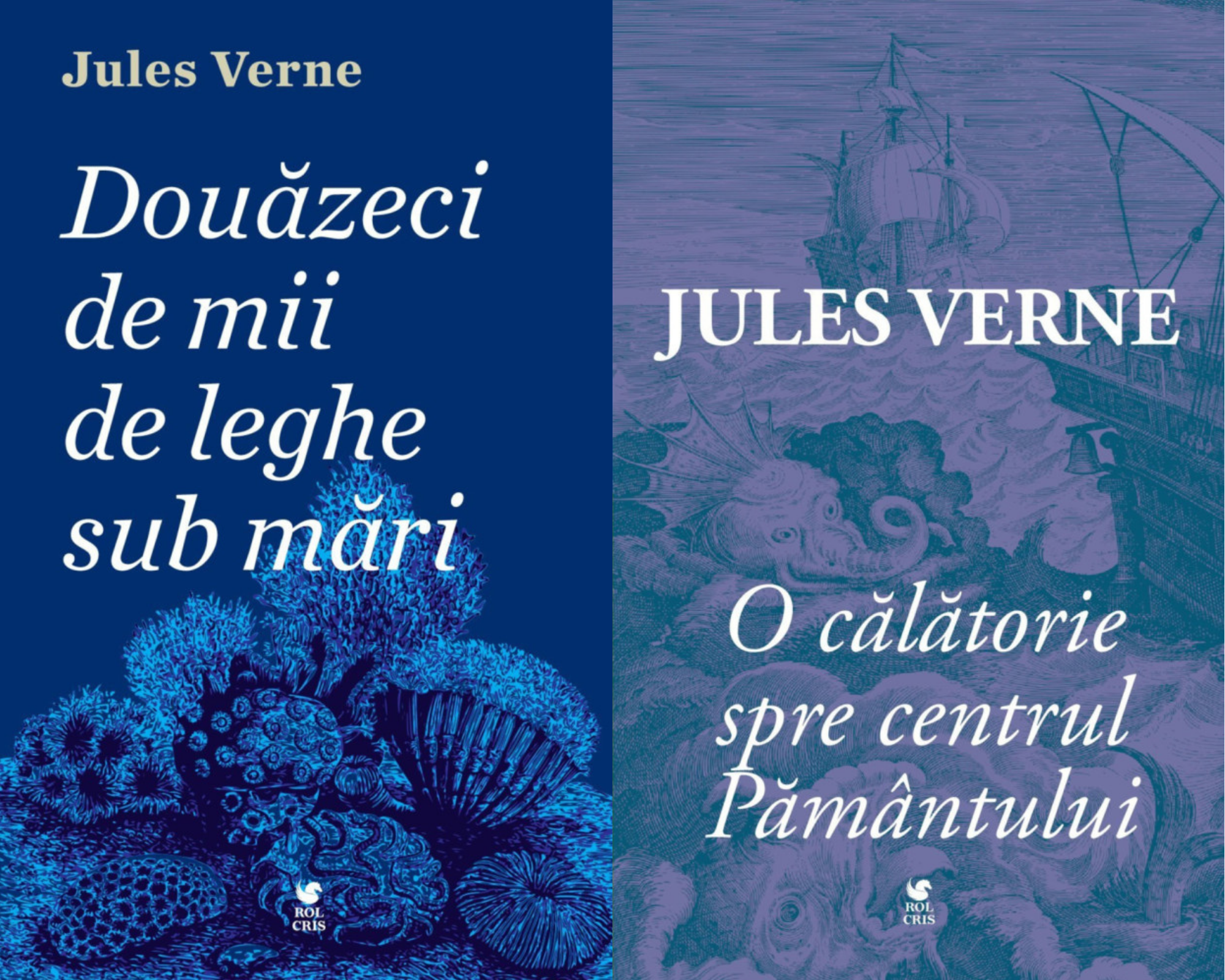 Pachet Douazeci de mii de leghe sub mari. O calatorie spre centrul pamantului, Jules Verne, Rolcris