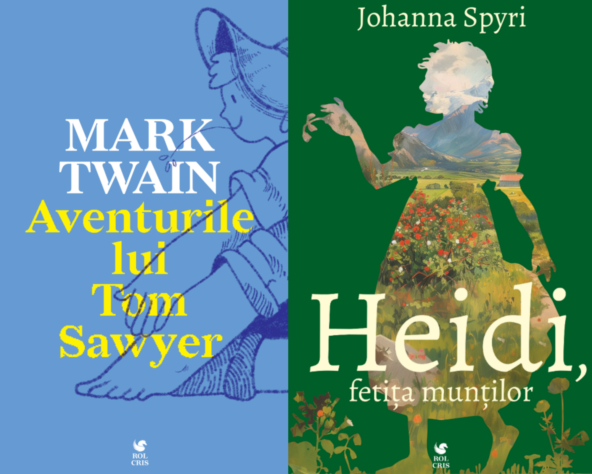 Pachet Aventurile lui Tom Sawyer Mark Twain. Heidi fetita muntilor, Johanna Spyri, Rolcris