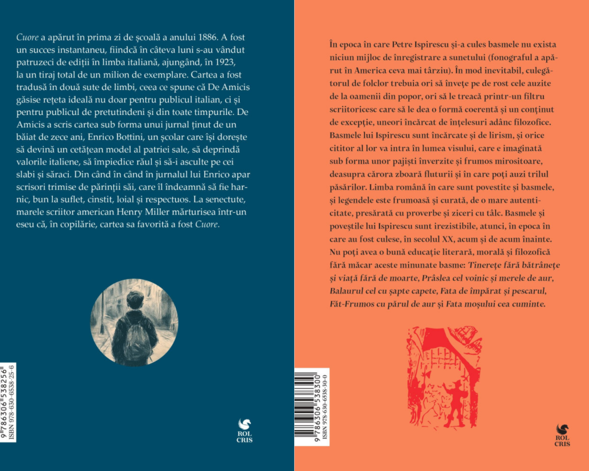 Pachet Cuore. Inima de copil Edmondo De Amicis. Basme Petre Ispirescu, Rolcris